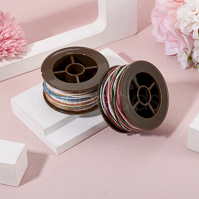 2 Rolls 2 Colors Segment Dyed Round Polyester Twisted Cords OCOR-TA0003-71-1