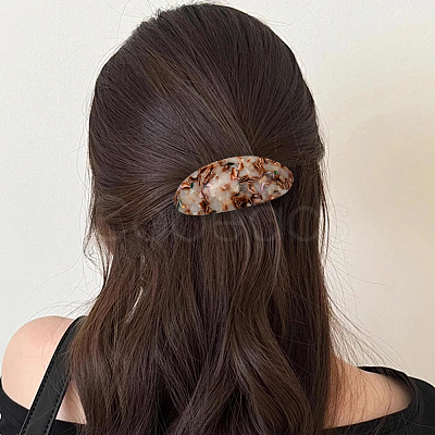 2Pcs 2 Colors Resin and Iron Hair Barrettes PHAR-GO0001-07B-1
