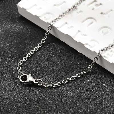 Non-Tarnish 304 Stainless Steel Cable Chain Necklace for Men Women X-STAS-L164A-01P-B-1