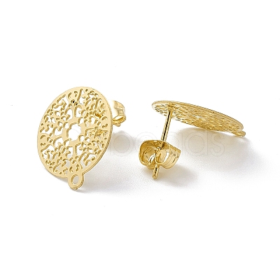 304 Stainless Steel Stud Earrings Finding STAS-C061-01G-1