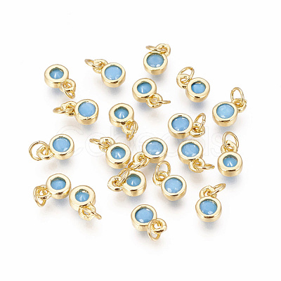 Brass with Single Cubic Zirconia Charms X-ZIRC-F095-03G-01-1