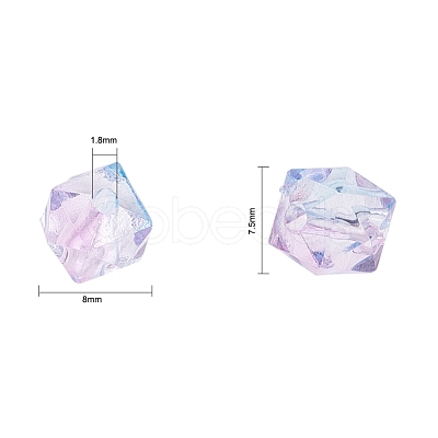 Two Tone Transparent Spray Painted Acrylic Bead X-ACRP-T005-26-1