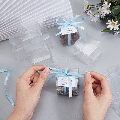 BENECREAT 40Pcs Square PET Clear Party Favor Gift Box DIY-BC0006-41B-1