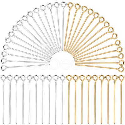 600Pcs 2 Colors Brass Eye Pin KK-SP0001-68A-1