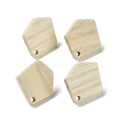 Ash Wood Stud Earring Findings EJEW-N017-011D-1