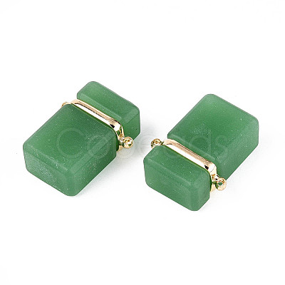 Glass Rectangle Links Connector Charms GLAA-T023-42D-1