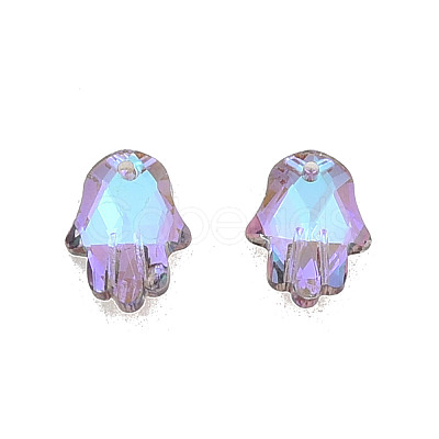 Electroplate Faceted Glass Pendants EGLA-N006-055-1