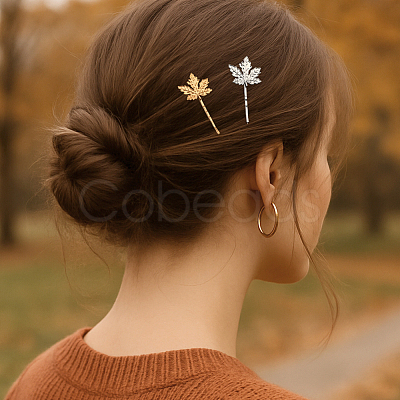 8Pcs 2 Colors Iron & Alloy Hair Bobby Pins PHAR-HY0001-13-1