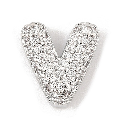 Brass Micro Pave Cubic Zirconia Slide Charms ZIRC-I068-08P-A-1