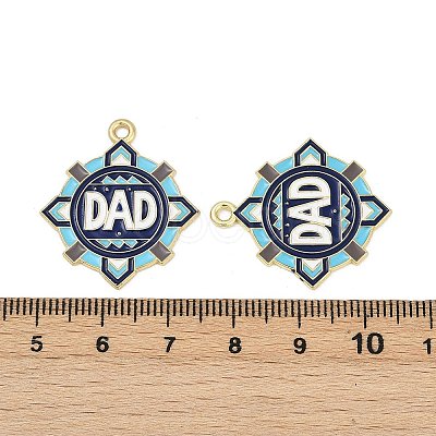 Father's Day Alloy Enamel Pendants ENAM-V001-03C-G-1