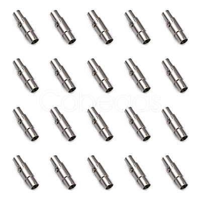 Tarnish Resistant 304 Stainless Steel Locking Tube Magnetic Clasps X-STAS-H019-5-1