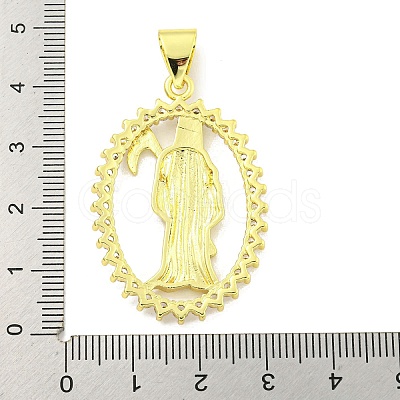 Rack Plating Brass Micro Pave Clear Cubic Zirconia Pendants KK-B091-30G-04-1