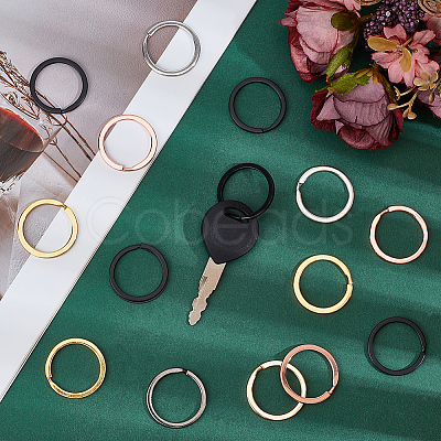 36Pcs 6 Colors Alloy Split Key Rings FIND-CY0001-71-1