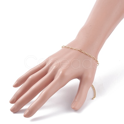 Brass Cable Chain Bracelet for Women BJEW-JB07898-1