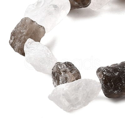 Natural Quartz Crystal and Smoky Quartz Beads Strands G-S386-C16-1