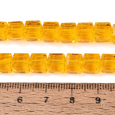 Transparent Glass Beads Strands GLAA-R041-8x8mm-A02-1