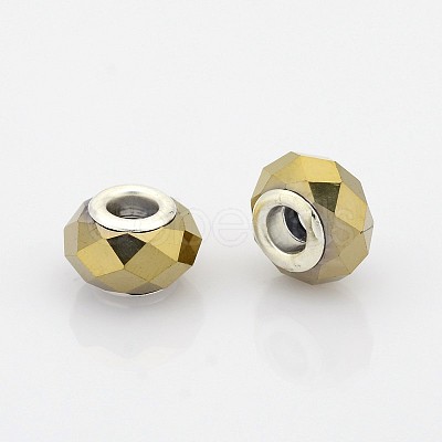 Faceted Glass European Beads GPDL-J026-FP07-01-1