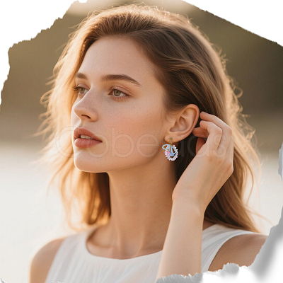 40Pcs Bowknot Ion Plating(IP) 304 Stainless Steel Stud Earring Findings STAS-SC0010-43-1