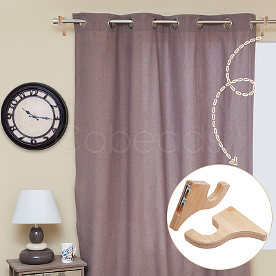 2 Bags Wood Curtain Rod Hanger DIY-UN0008-32-1