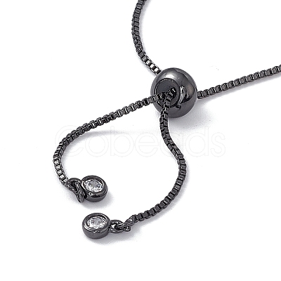 Brass Rhinestone Tennis Slider Bracelet Makings KK-E068-VD015-4-1