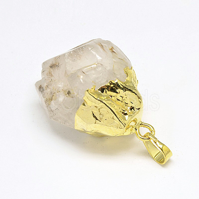 Natural Rutilated Quartz Pendants G-O067-01-1