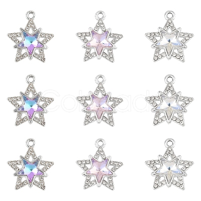 12Pcs 3 Colors Glass Pendants GLAA-YW0004-63B-1