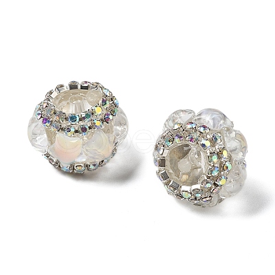Acrylic Rhinestone Rondelle Beads OACR-S048-02J-1