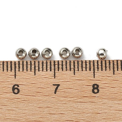 Non-Tarnish 304 Stainless Steel Round Seamed Beads A-STAS-R032-3mm-1