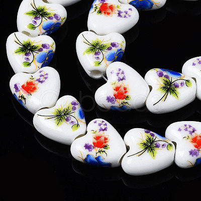 Handmade Porcelain Ceramic Beads Strands PORC-S502-043B-1
