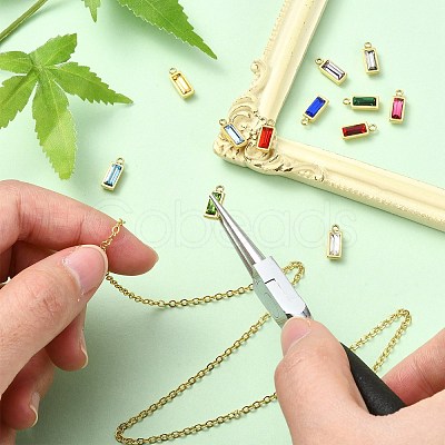 12Pcs 12 Colors Real 14K Gold Plated 304 Stainless Steel Charms STAS-CJ0002-57-1
