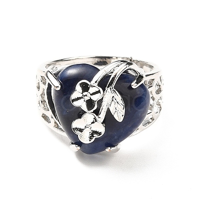 Natural & Synthetic Gemstone Adjustable Rings RJEW-P043-03P-1