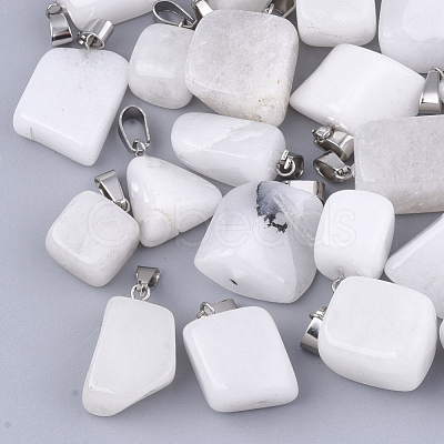 24Pcs Natural White Jade Pendants G-UN0001-02E-1