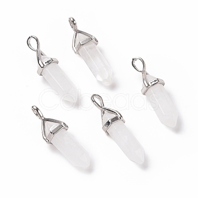 Natural Quartz Crystal Pointed Pendants G-K329-54P-1