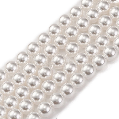 Baking Paint Pearlized Glass Pearl Round Bead Strands PEAR-H019-02B-04-1