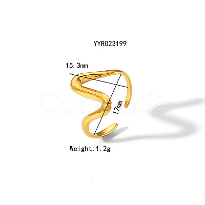 Irregular Hammered 304 Stainless Steel Open Cuff Rings JY9046-6-1