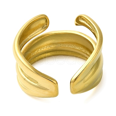 304 Stainless Steel Wide Open Cuff Rings for Women RJEW-Z043-01D-1