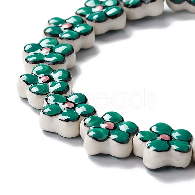 Handmade Porcelain Flower Beads Strands PORC-F003-01I-1