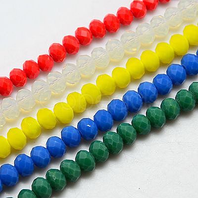 Imitation Jade Glass Bead Strands GLAA-F001-3x2mm-M-1