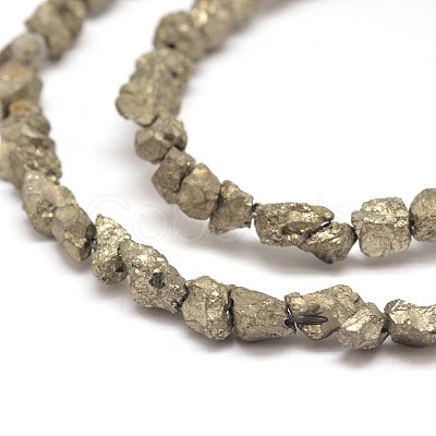 Natural Pyrite Nuggets Beads Strands X-G-I125-85-1