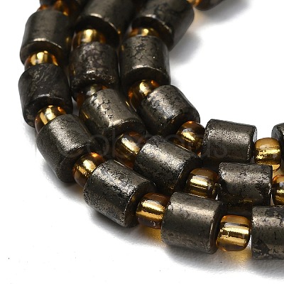 Natural Gold Pyrite/Golden Pyrite Beads Strands G-F833-K01-01-1