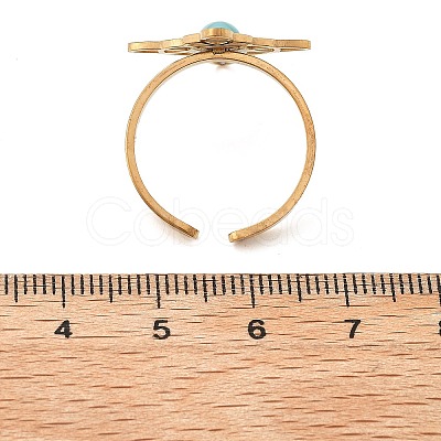 Synthetic Turquoise Finger Rings RJEW-I110-02G-01-1
