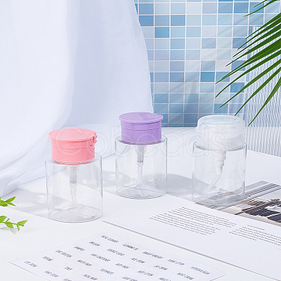 3Pcs 3 Colors Vacuum Lotion PETG Plastic Push Down Empty Lockable Pump Dispenser Bottle MRMJ-LP0001-48-1
