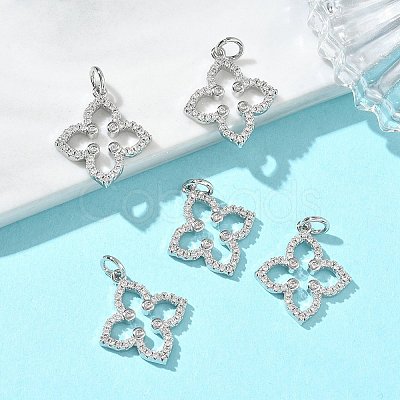 SHEGRACE Brass Micro Pave Clear Cubic Zirconia Pendants XGRQ3P670-637P-1