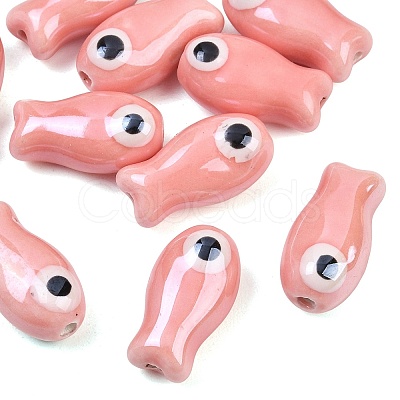 Handmade Porcelain Beads PORC-WH0019-02B-1