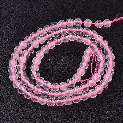 Natural Rose Quartz Beads Strands G-L104-4mm-01-1