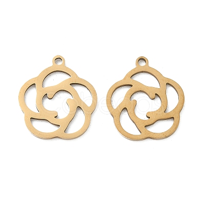 Hollow 201 Stainless Steel Pendants STAS-F337-10C-G-1