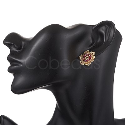 Flower Glass Seed Bead Stud Earrings EJEW-MZ00668-1