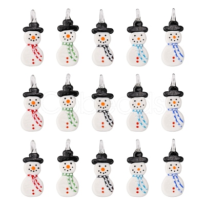 Christmas Handmade Lampwork Pendants LAMP-D424-M-1