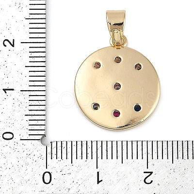 Brass Micro Pave Cubic Zirconia Pendants KK-Q005-03G-1