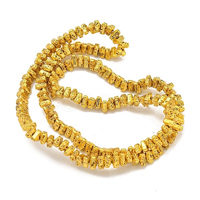 Electroplated Natural Lava Rock Beads Strands G-I360-H02-1